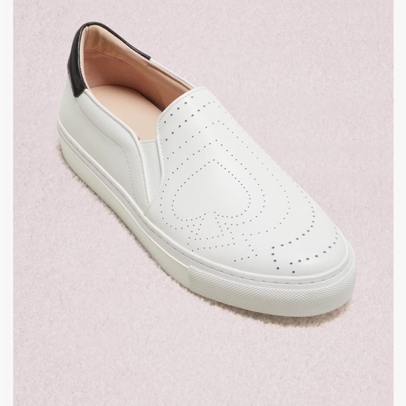 NEW KATE SPADE NEW YORK Andy Sneakers White Slip On  SZ-8 - Picture 1 of 12